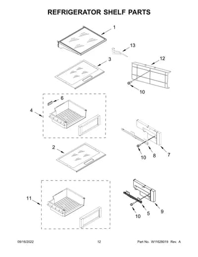 REFRIGERATOR SHELF PARTS