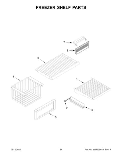 FREEZER SHELF PARTS