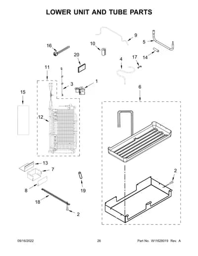LOWER UNIT AND TUBE PARTS