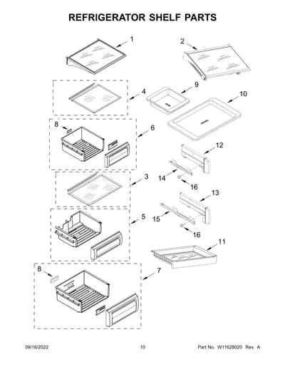 REFRIGERATOR SHELF PARTS