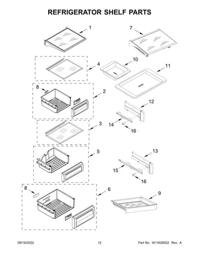 REFRIGERATOR SHELF PARTS