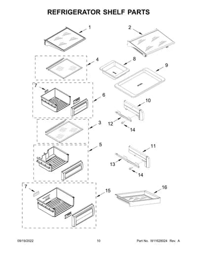 REFRIGERATOR SHELF PARTS