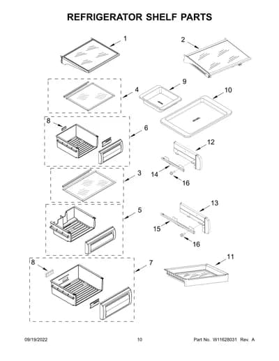 REFRIGERATOR SHELF PARTS