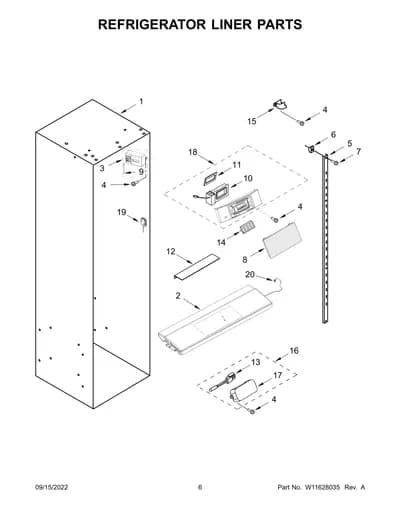 REFRIGERATOR LINER PARTS