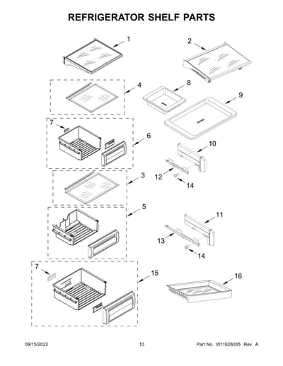 REFRIGERATOR SHELF PARTS