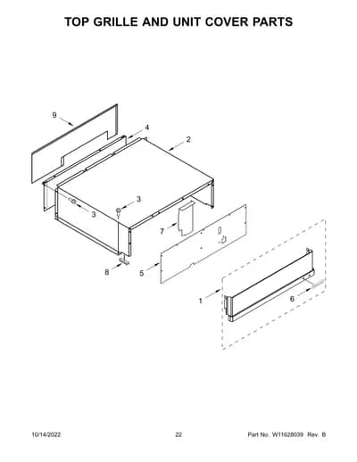 TOP GRILLE AND UNIT COVER PARTS