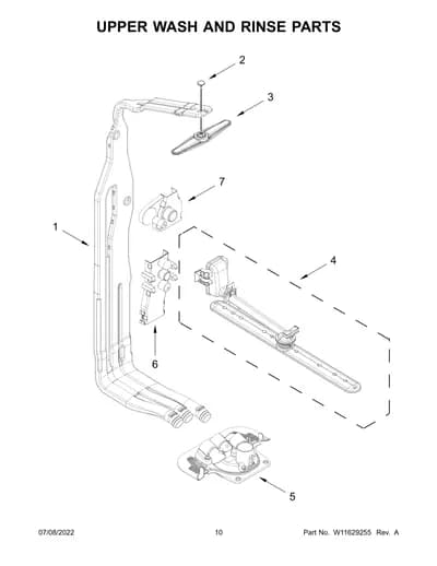 UPPER WASH AND RINSE PARTS