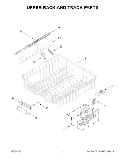 UPPER RACK AND TRACK PARTS