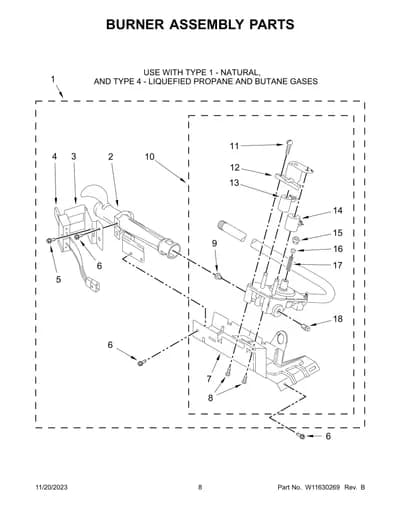 BURNER ASSEMBLY PARTS