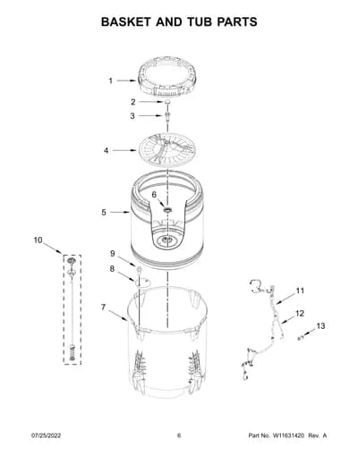 BASKET AND TUB PARTS