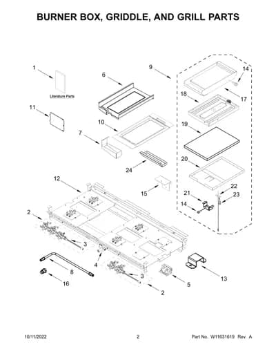 BURNER BOX, GRIDDLE, AND GRILL PARTS