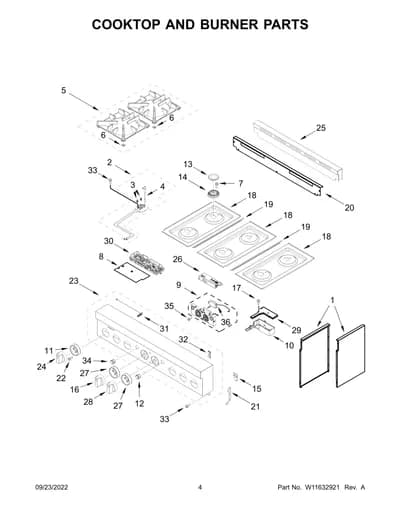 COOKTOP AND BURNER PARTS