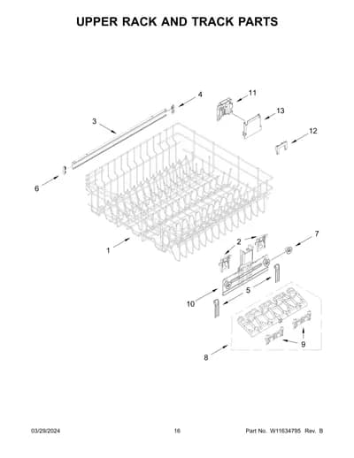 UPPER RACK AND TRACK PARTS