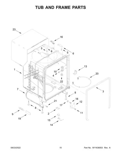 TUB AND FRAME PARTS