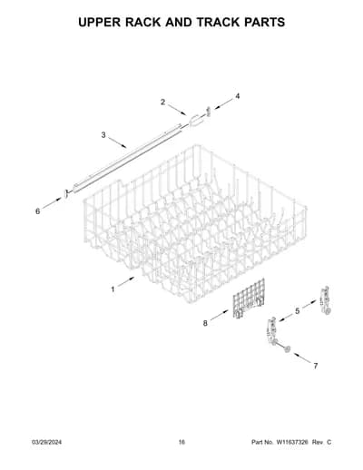 UPPER RACK AND TRACK PARTS