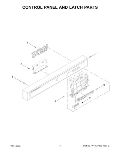 CONTROL PANEL AND LATCH PARTS