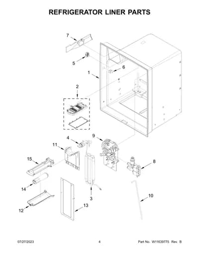 REFRIGERATOR LINER PARTS