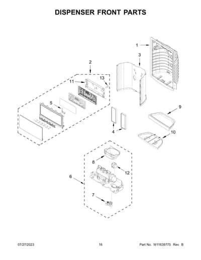 DISPENSER FRONT PARTS