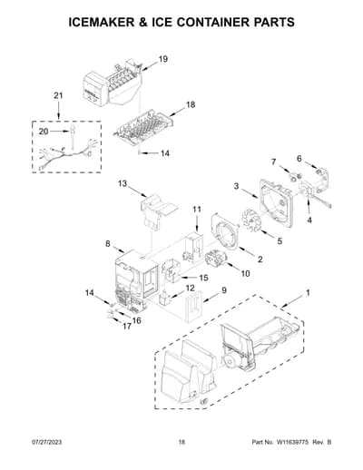 ICEMAKER & ICE CONTAINER PARTS