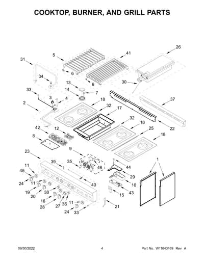 COOKTOP, BURNER, AND GRILL PARTS