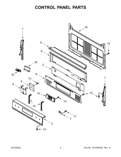 CONTROL PANEL PARTS