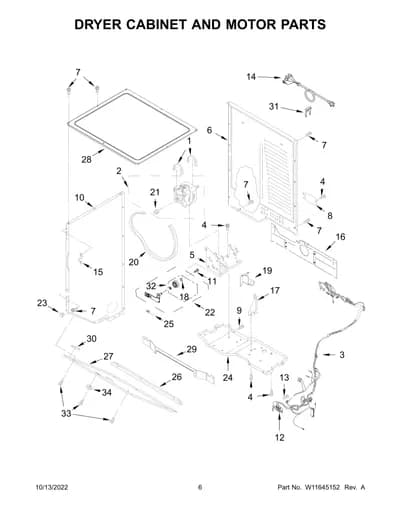 DRYER CABINET AND MOTOR PARTS