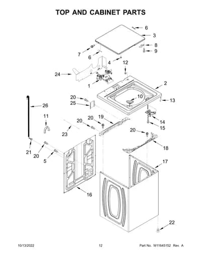 TOP AND CABINET PARTS