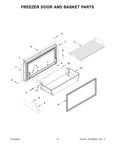 FREEZER DOOR AND BASKET PARTS