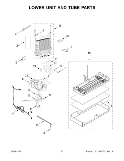 LOWER UNIT AND TUBE PARTS