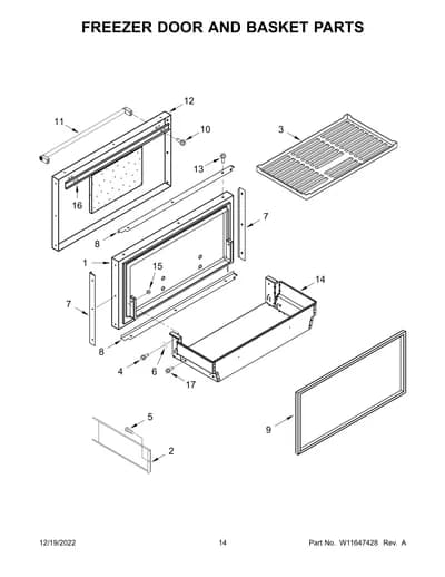 FREEZER DOOR AND BASKET PARTS