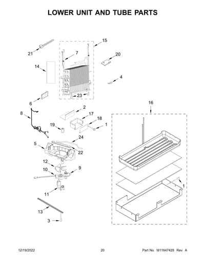 LOWER UNIT AND TUBE PARTS
