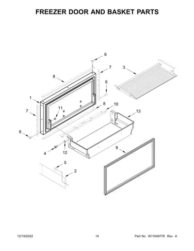 FREEZER DOOR AND BASKET PARTS