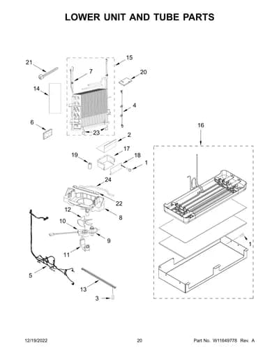 LOWER UNIT AND TUBE PARTS