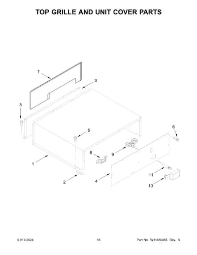 TOP GRILLE AND UNIT COVER PARTS