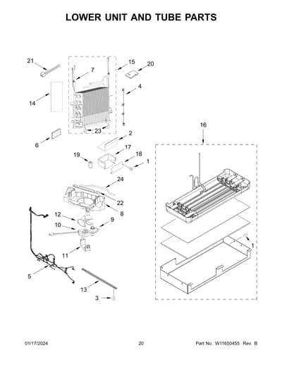 LOWER UNIT AND TUBE PARTS