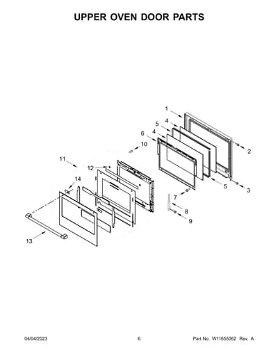 UPPER OVEN DOOR PARTS