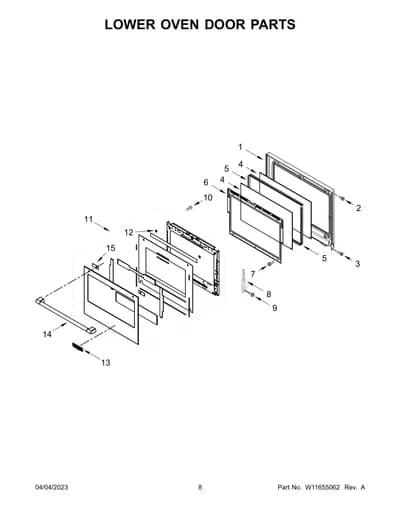LOWER OVEN DOOR PARTS