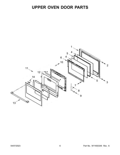 UPPER OVEN DOOR PARTS