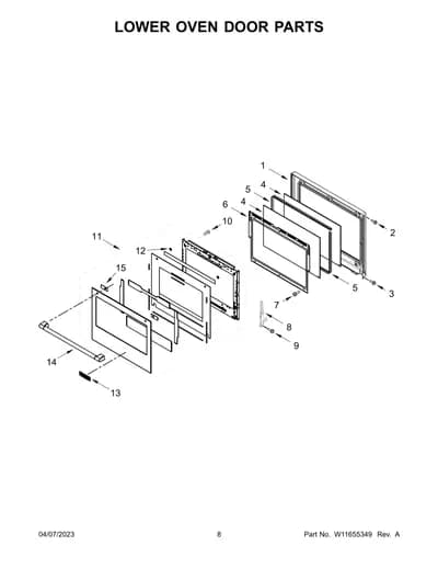 LOWER OVEN DOOR PARTS