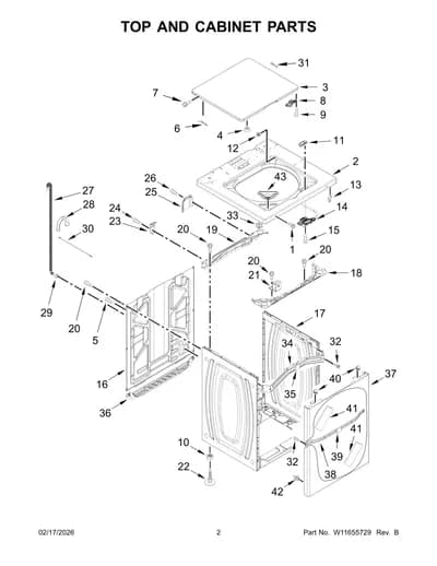 TOP AND CABINET PARTS