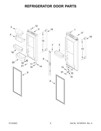 REFRIGERATOR DOOR PARTS