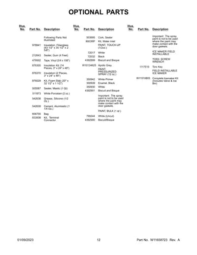 OPTIONAL PARTS