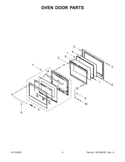 OVEN DOOR PARTS