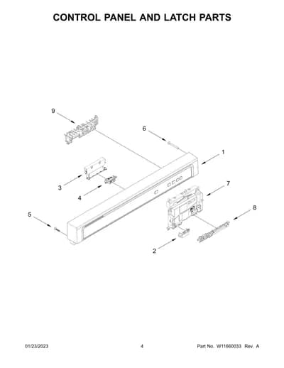 CONTROL PANEL AND LATCH PARTS