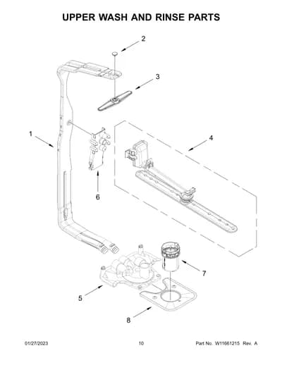 UPPER WASH AND RINSE PARTS