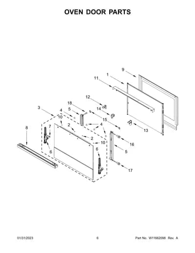 OVEN DOOR PARTS