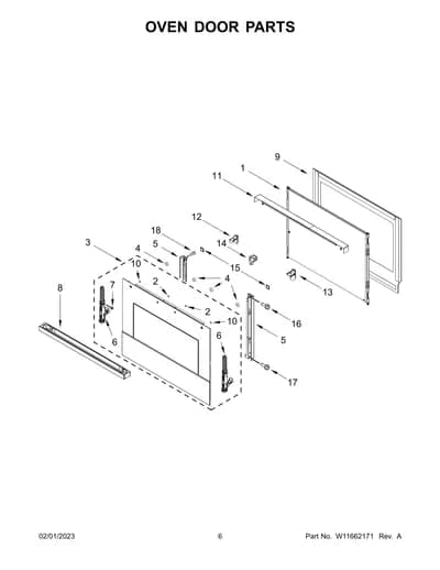 OVEN DOOR PARTS