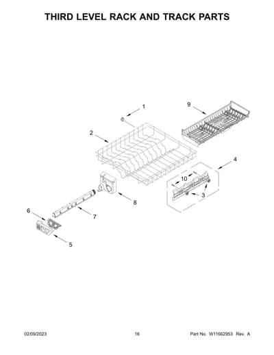 THIRD LEVEL RACK AND TRACK PARTS