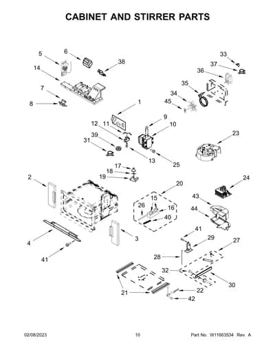 CABINET AND STIRRER PARTS