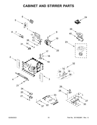 CABINET AND STIRRER PARTS